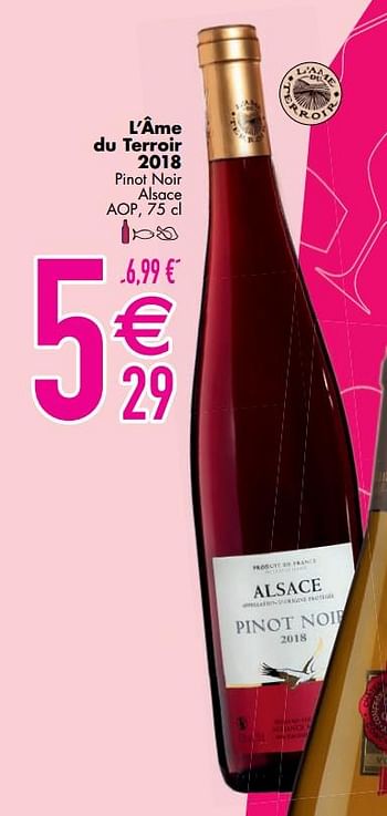 Promoties L`âme du terroir 2017 pinot noir alsace aop - Rode wijnen - Geldig van 10/03/2020 tot 06/04/2020 bij Cora
