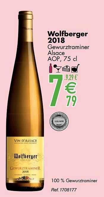 Promoties Wolfberger 2018 gewurztraminer alsace aop - Witte wijnen - Geldig van 10/03/2020 tot 06/04/2020 bij Cora