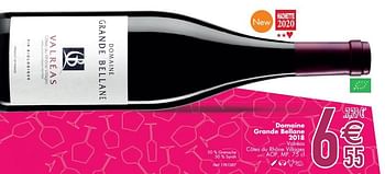 Promoties Domaine grande bellane 2018 valréas côtes du rhône villages - Rode wijnen - Geldig van 10/03/2020 tot 06/04/2020 bij Cora