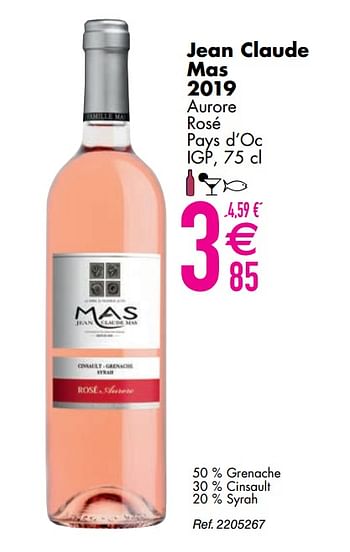 Promoties Jean claude mas 2019 aurore rosé pays d`oc - Rosé wijnen - Geldig van 10/03/2020 tot 06/04/2020 bij Cora