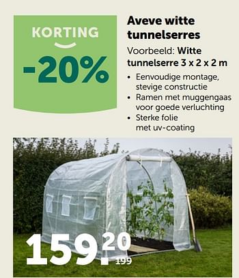 Promoties Witte tunnelserre - Huismerk - Aveve - Geldig van 10/03/2020 tot 21/03/2020 bij Aveve