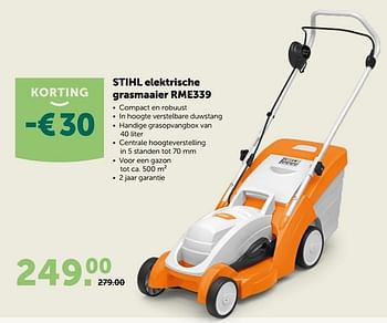 Promoties Stihl elektrische grasmaaier rme339 - Stihl - Geldig van 10/03/2020 tot 21/03/2020 bij Aveve