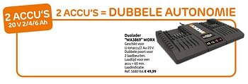 Promotions Duolader wa3869 worx - Worx - Valide de 03/04/2020 à 30/08/2020 chez Brico