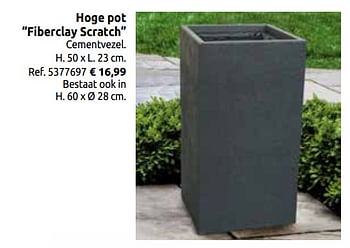 Promoties Hoge pot fiberclay scratch - Huismerk - Brico - Geldig van 03/04/2020 tot 30/08/2020 bij Brico
