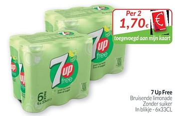 Promoties 7 up free bruisende limonade zander suiker - 7-Up - Geldig van 01/03/2020 tot 31/03/2020 bij Intermarche
