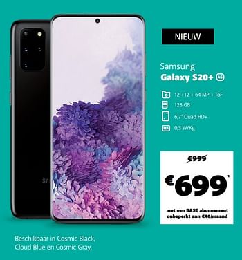 Promoties Samsung galaxy s20+ - Samsung - Geldig van 09/03/2020 tot 29/03/2020 bij Base