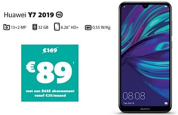 Promoties Huawei y7 2019 - Huawei - Geldig van 09/03/2020 tot 29/03/2020 bij Base