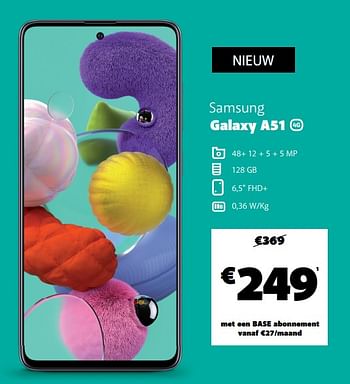Promoties Samsung galaxy a51 - Samsung - Geldig van 09/03/2020 tot 29/03/2020 bij Base