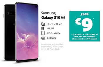 Promoties Samsung galaxy s10 - Samsung - Geldig van 09/03/2020 tot 29/03/2020 bij Base