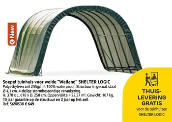 Promoties Soepel tuinhuis voor weide weiland shelter logic - ShelterLogic - Geldig van 03/04/2020 tot 30/08/2020 bij Brico