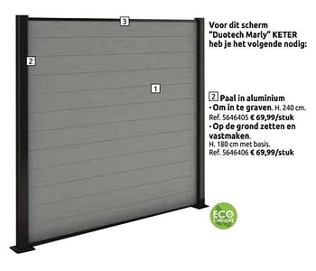 Promoties Paal in aluminium om in te graven - Huismerk - Brico - Geldig van 03/04/2020 tot 30/08/2020 bij Brico