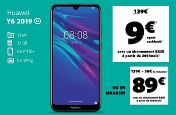 Promotions Huawei y6 2019 - Huawei - Valide de 09/03/2020 à 29/03/2020 chez Base