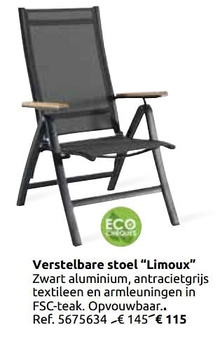 Promoties Verstelbare stoel limoux - Central Park - Geldig van 03/04/2020 tot 30/08/2020 bij Brico