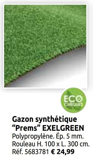 Promotions Gazon synthétique prems exelgreen - Exelgreen - Valide de 03/04/2020 à 30/08/2020 chez Brico