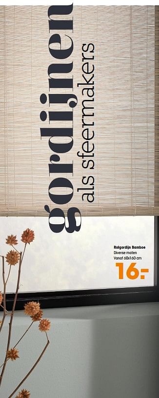 Promoties Rolgordijn bamboe - Huismerk - Kwantum - Geldig van 16/03/2020 tot 27/09/2020 bij Kwantum