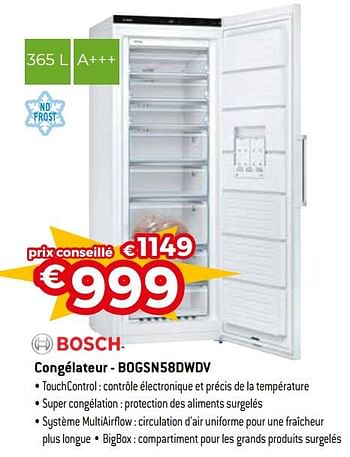 Promotions Bosch congélateur - bogsn58dwdv - Bosch - Valide de 02/03/2020 à 31/03/2020 chez Exellent