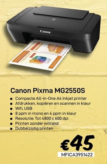 Promoties Canon pixma mg2550s - Canon - Geldig van 01/03/2020 tot 31/03/2020 bij Compudeals