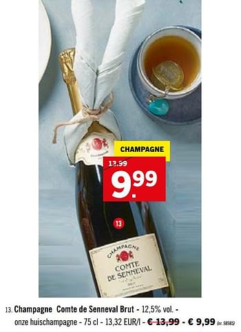 Promotions Champagne comte de senneval brut - Champagne - Valide de 23/03/2020 à 26/03/2020 chez Lidl