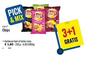 Promoties Chips barbecue ham of bicky crisp - Lay's - Geldig van 23/03/2020 tot 26/03/2020 bij Lidl