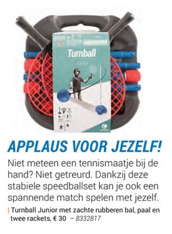 Promoties Tumball junior met zachte rubberen bal, paal en twee rackets - Huismerk - Decathlon - Geldig van 10/03/2020 tot 20/09/2020 bij Decathlon
