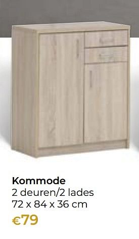 Promotions Kommode 2 deuren-2 lades - Produit Maison - Euroshop - Valide de 27/03/2020 à 30/06/2020 chez Euro Shop