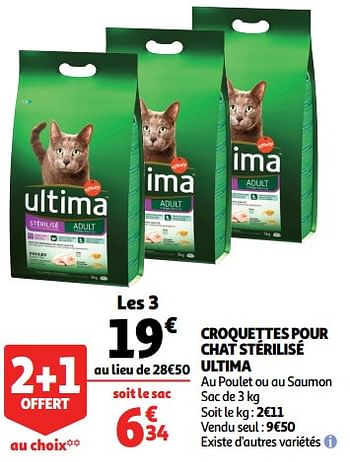 Promotion Auchan Ronq Croquettes Pour Chat Sterilise Ultima Ultima Animaux Accessoires Valide Jusqua 4 Promobutler