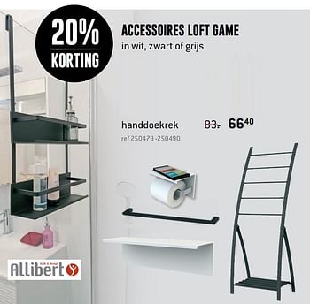Promotions Accessoires loft game handdoekrek - Allibert - Valide de 13/03/2020 à 05/04/2020 chez Freetime