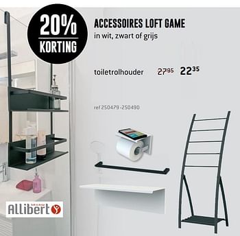 Promoties Accessoires loft game toiletrolhouder - Allibert - Geldig van 13/03/2020 tot 05/04/2020 bij Freetime