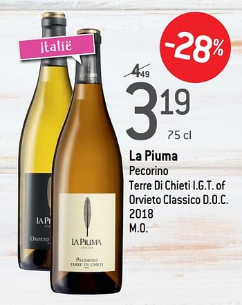 Promoties La piuma pecorino terre di chieti i.g.t. of orvieto classico d.o.c. m.o. - Witte wijnen - Geldig van 18/03/2020 tot 07/04/2020 bij Match