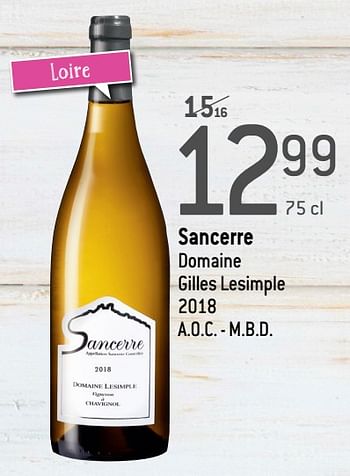 Promoties Sancerre domaine gilles lesimple a.o.c. - m.b.d. - Witte wijnen - Geldig van 18/03/2020 tot 07/04/2020 bij Match