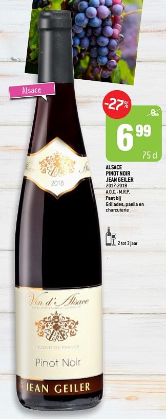 Promoties Alsace pinot noir jean geiler a.o.c. - m.r.p - Rode wijnen - Geldig van 18/03/2020 tot 07/04/2020 bij Match