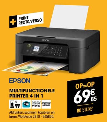 Promoties Epson multifunctionele printer 4 in 1workforce 2810 - Epson - Geldig van 26/03/2020 tot 12/04/2020 bij Electro Depot