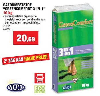 Promoties Gazonmeststof greencomfort 3-in-1 - Viano - Geldig van 18/03/2020 tot 29/03/2020 bij Hubo