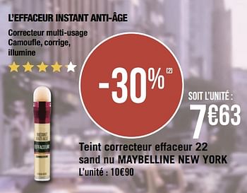 Promotions Teint correcteur effaceur 22 sand nu maybelline new york - Maybelline - Valide de 16/03/2020 à 12/04/2020 chez Géant Casino