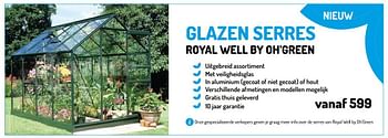 Promoties Glazen serres royal well by oh`green - Huismerk - Oh'Green - Geldig van 11/03/2020 tot 22/03/2020 bij Oh'Green