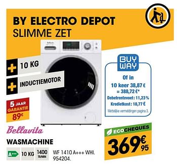 Promoties Bellavita wasmachine wf 1410 a+++ whi - Bellavita - Geldig van 26/03/2020 tot 12/04/2020 bij Electro Depot