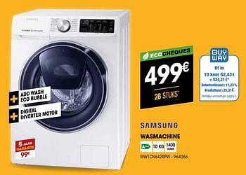 Promoties Samsung wasmachine ww1cn642rpw - Samsung - Geldig van 26/03/2020 tot 12/04/2020 bij Electro Depot