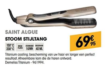 Promoties Saint algue stoom stijltang titanium - Saint Algue - Geldig van 26/03/2020 tot 12/04/2020 bij Electro Depot