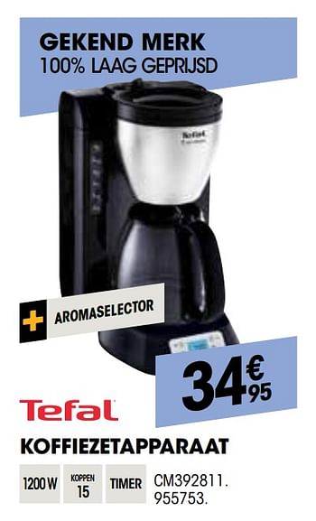 Promoties Tefal koffiezetapparaat cm392811 - Tefal - Geldig van 26/03/2020 tot 12/04/2020 bij Electro Depot
