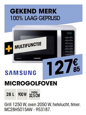 Promoties Samsung microgolfoven mc28h5015aw - Samsung - Geldig van 26/03/2020 tot 12/04/2020 bij Electro Depot