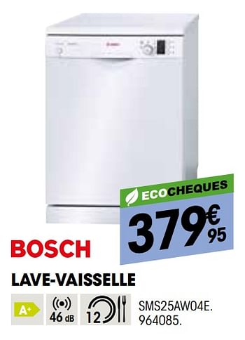 Promotions Bosch lave-vaisselle sms25aw04e - Bosch - Valide de 26/03/2020 à 12/04/2020 chez Electro Depot