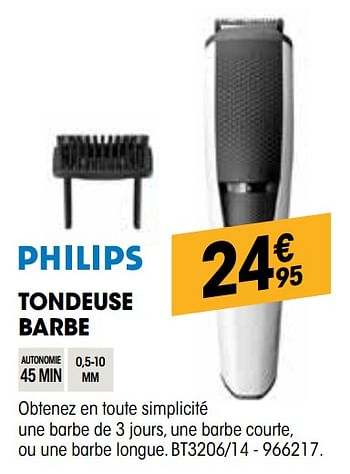 Promoties Philips tondeuse barbe bt3206-14 - Philips - Geldig van 26/03/2020 tot 12/04/2020 bij Electro Depot