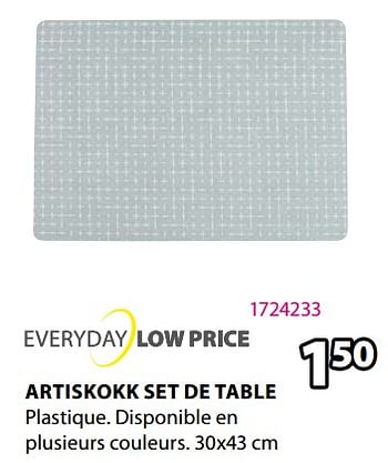 Promotions Artiskokk set de table - Produit Maison - Jysk - Valide de 16/03/2020 à 29/03/2020 chez Jysk