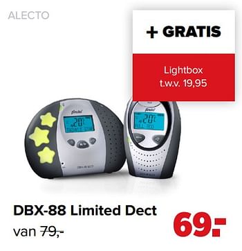 Promoties Dbx-88 limited dect - Alecto - Geldig van 16/03/2020 tot 13/04/2020 bij Baby-Dump