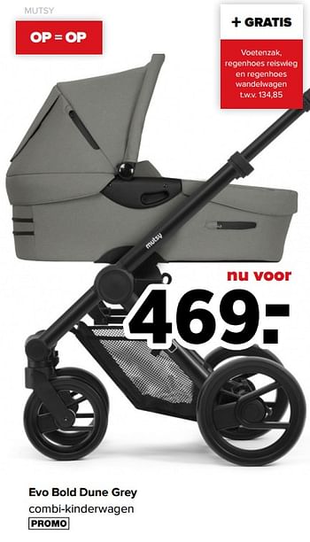 Promoties Evo bold dune grey - Mutsy - Geldig van 16/03/2020 tot 13/04/2020 bij Baby-Dump