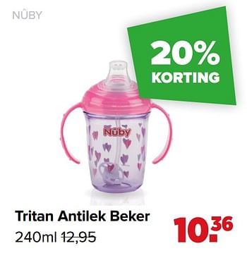 Promoties Tritan antilek beker - Nuby - Geldig van 16/03/2020 tot 13/04/2020 bij Baby-Dump