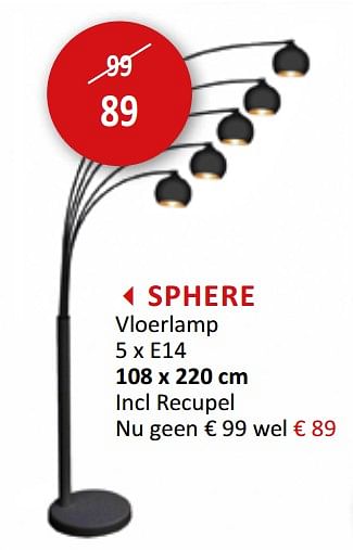 Promoties Sphere vloerlamp - Huismerk - Weba - Geldig van 18/03/2020 tot 19/04/2020 bij Weba