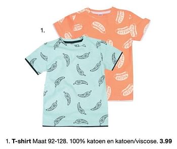 Promotions T-shirt - Produit maison - Zeeman  - Valide de 21/03/2020 à 03/04/2020 chez Zeeman