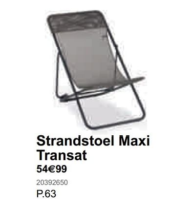 Promoties Strandstoel maxi transat - Lafuma - Geldig van 20/03/2020 tot 03/05/2020 bij Fun