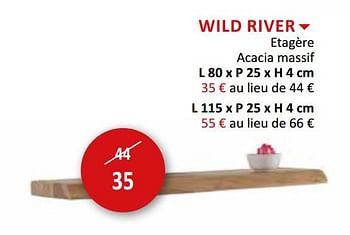 Promotions Wild river etagère acacia massif - Produit maison - Weba - Valide de 18/03/2020 à 19/04/2020 chez Weba